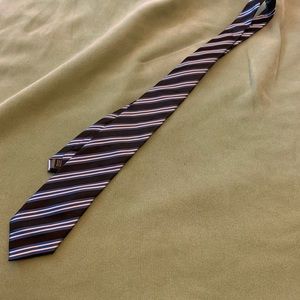 Blue black white tie